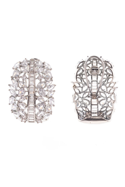 Queens Cascade Faux Diamond Embellished Earrings 