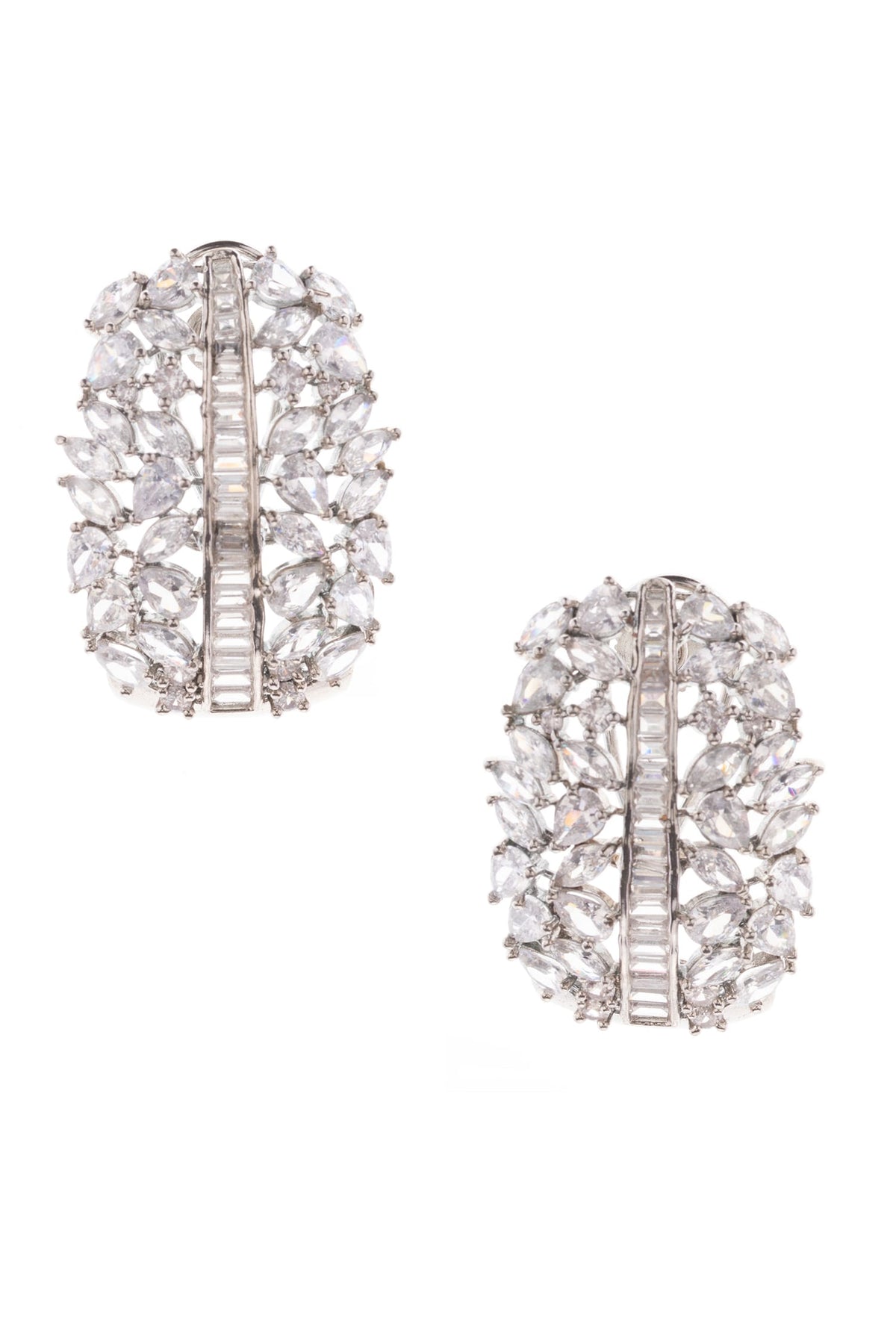 Queens Cascade Faux Diamond Embellished Earrings 