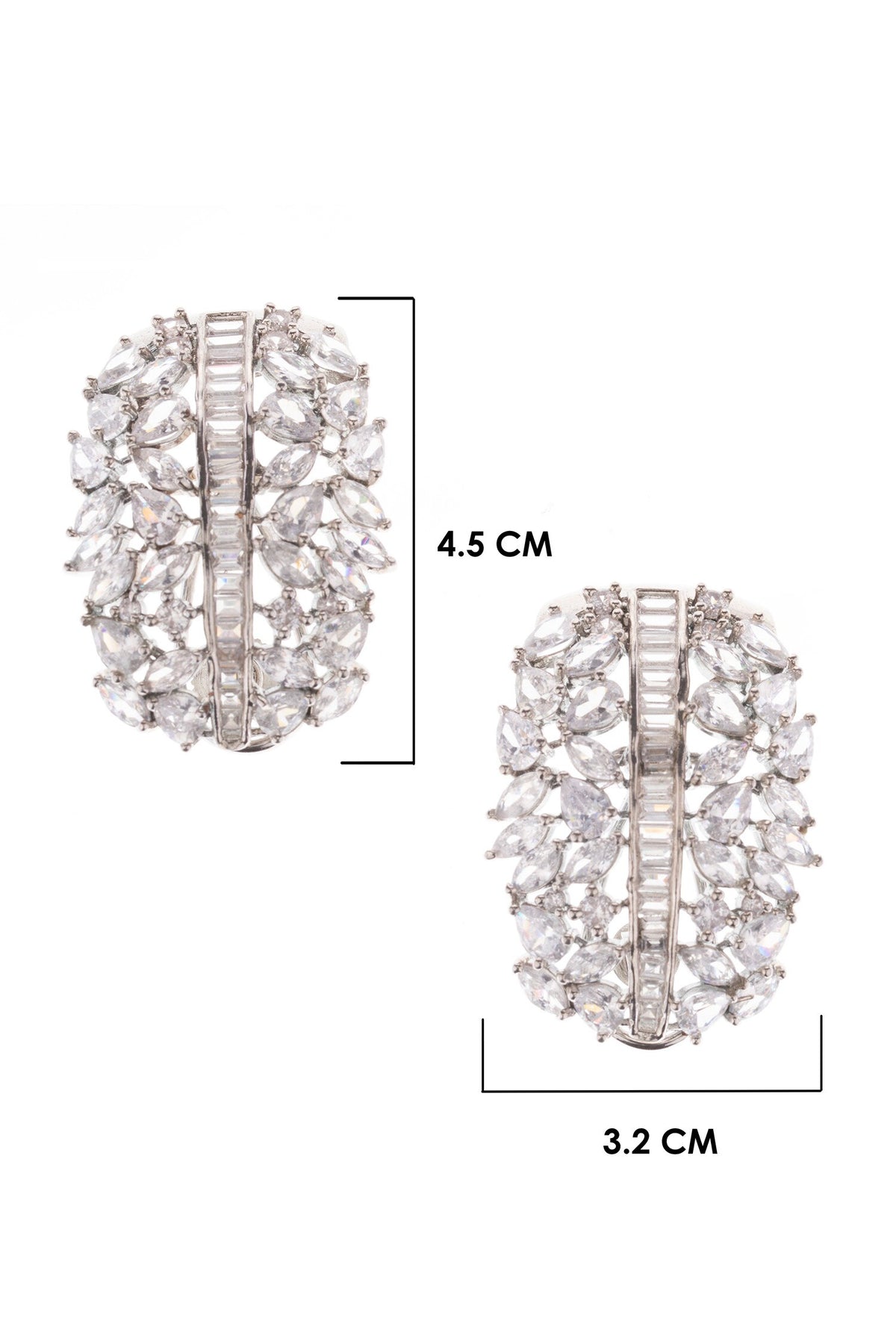 Queens Cascade Faux Diamond Embellished Earrings 