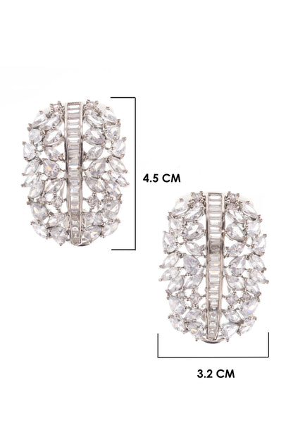 Queens Cascade Faux Diamond Embellished Earrings 