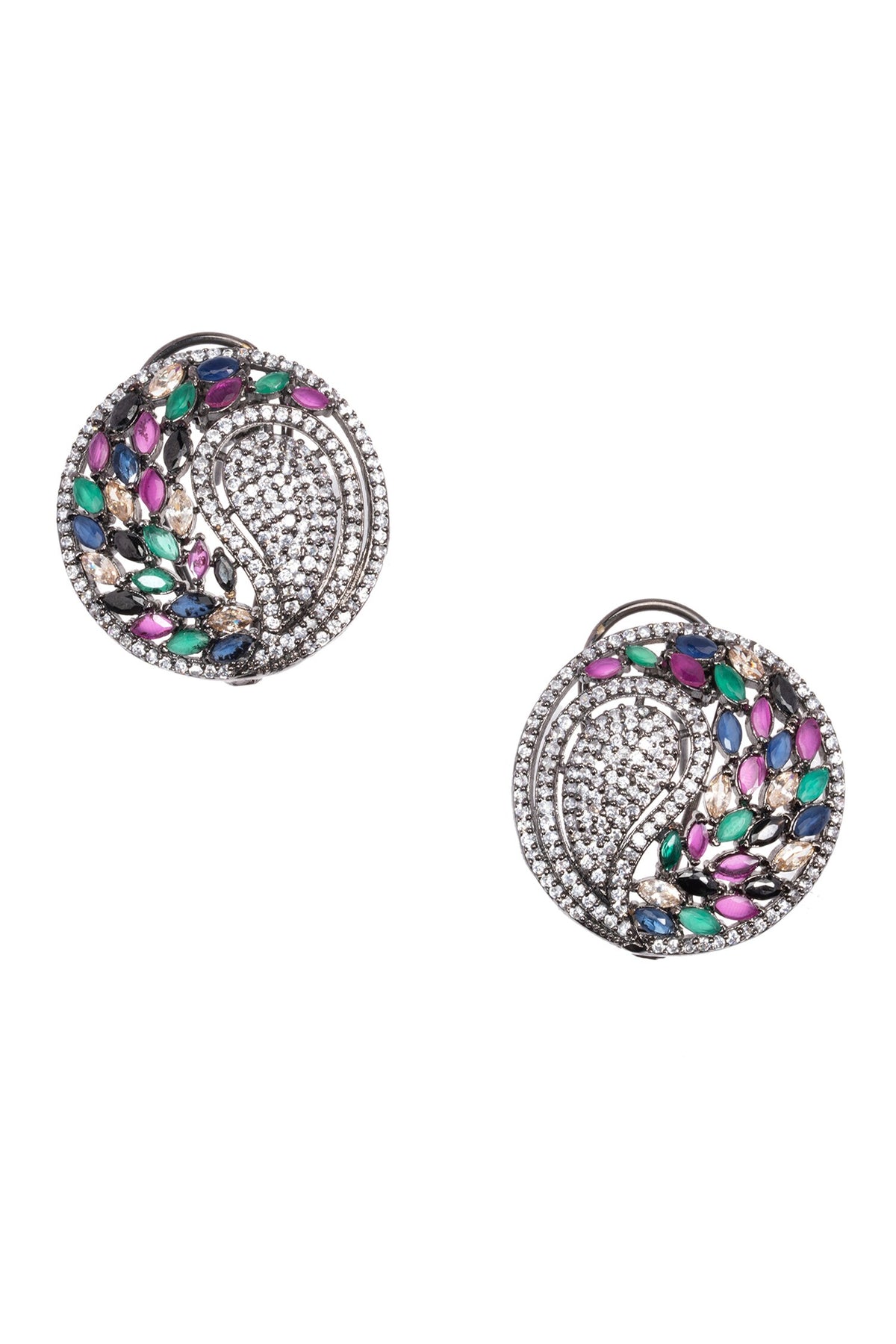 Forest Mossy Stone Encrusted Earrings 