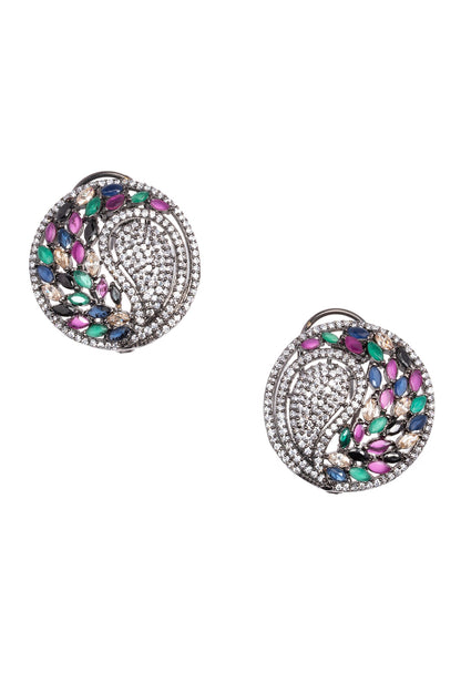 Forest Mossy Stone Encrusted Earrings 
