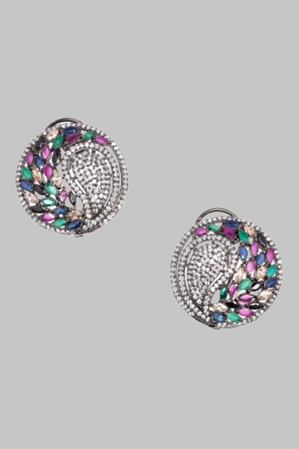 Forest Mossy Stone Encrusted Earrings 