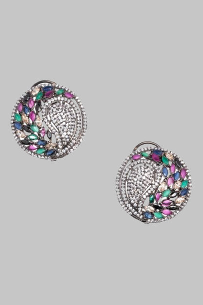 Forest Mossy Stone Encrusted Earrings 