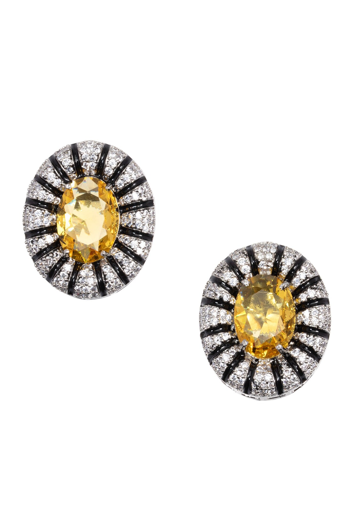 Citrine Aura Stone Encrusted Studs 