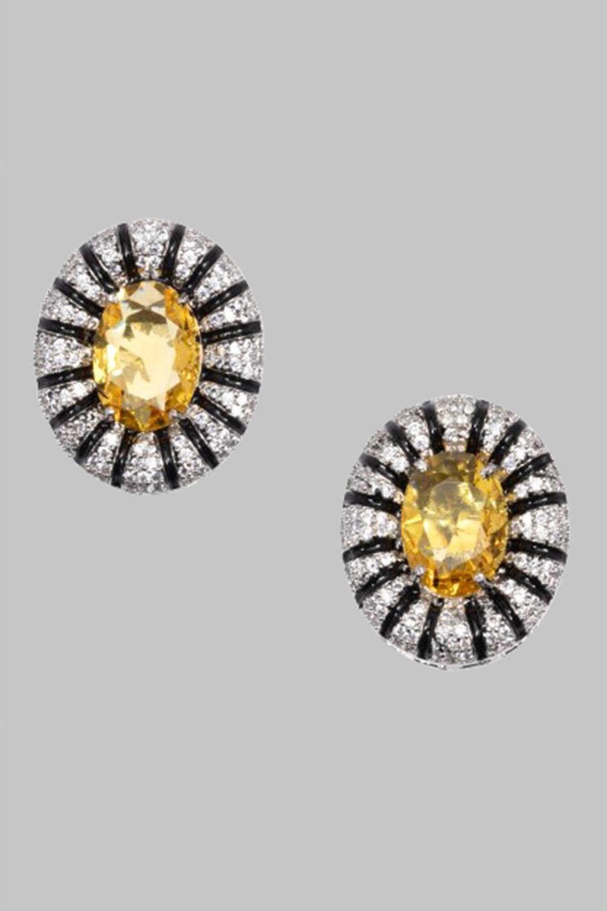 Citrine Aura Stone Encrusted Studs 