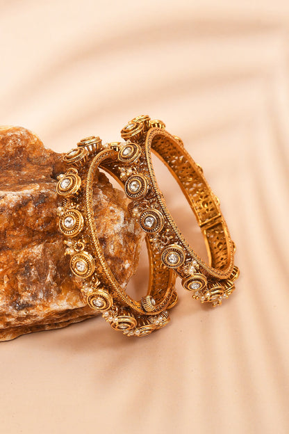 Polki Embellished Bangles - Set of 2 