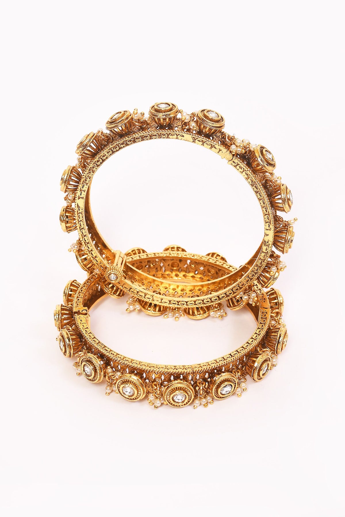 Polki Embellished Bangles - Set of 2 