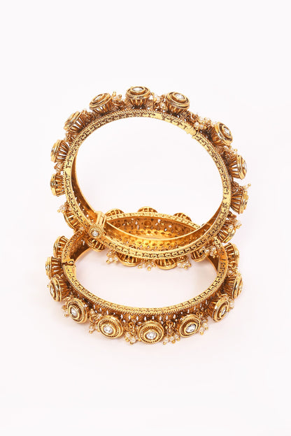 Polki Embellished Bangles - Set of 2 