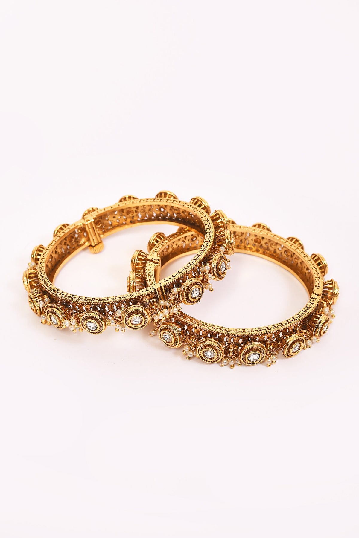 Polki Embellished Bangles - Set of 2 