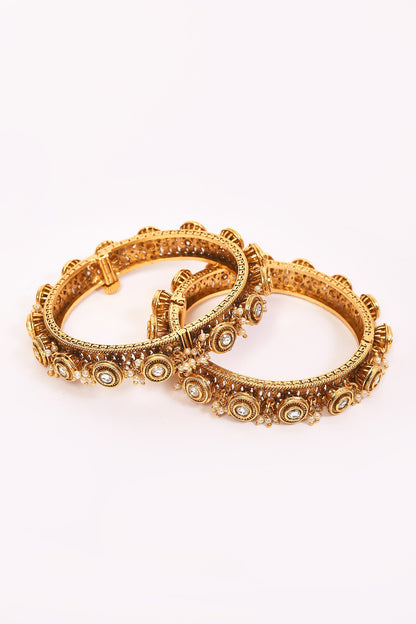 Polki Embellished Bangles - Set of 2 