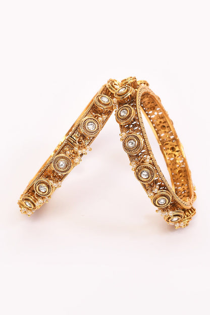 Polki Embellished Bangles - Set of 2 