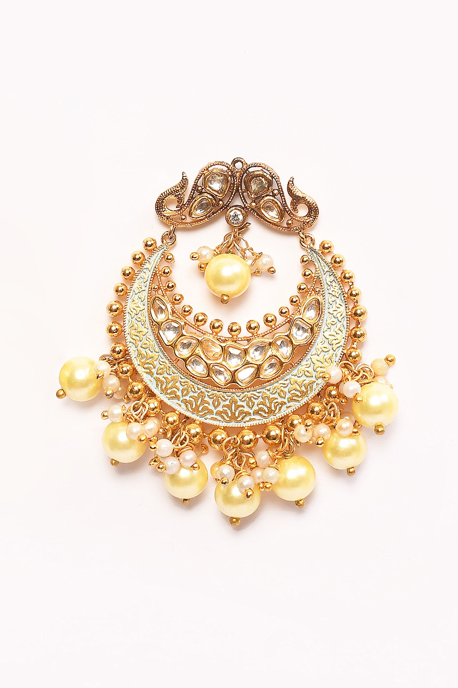 Kundan Embellished Cutwork Chandbalis 