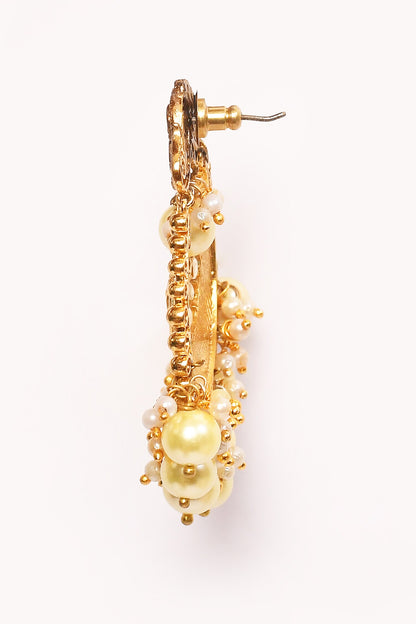 Kundan Embellished Cutwork Chandbalis 