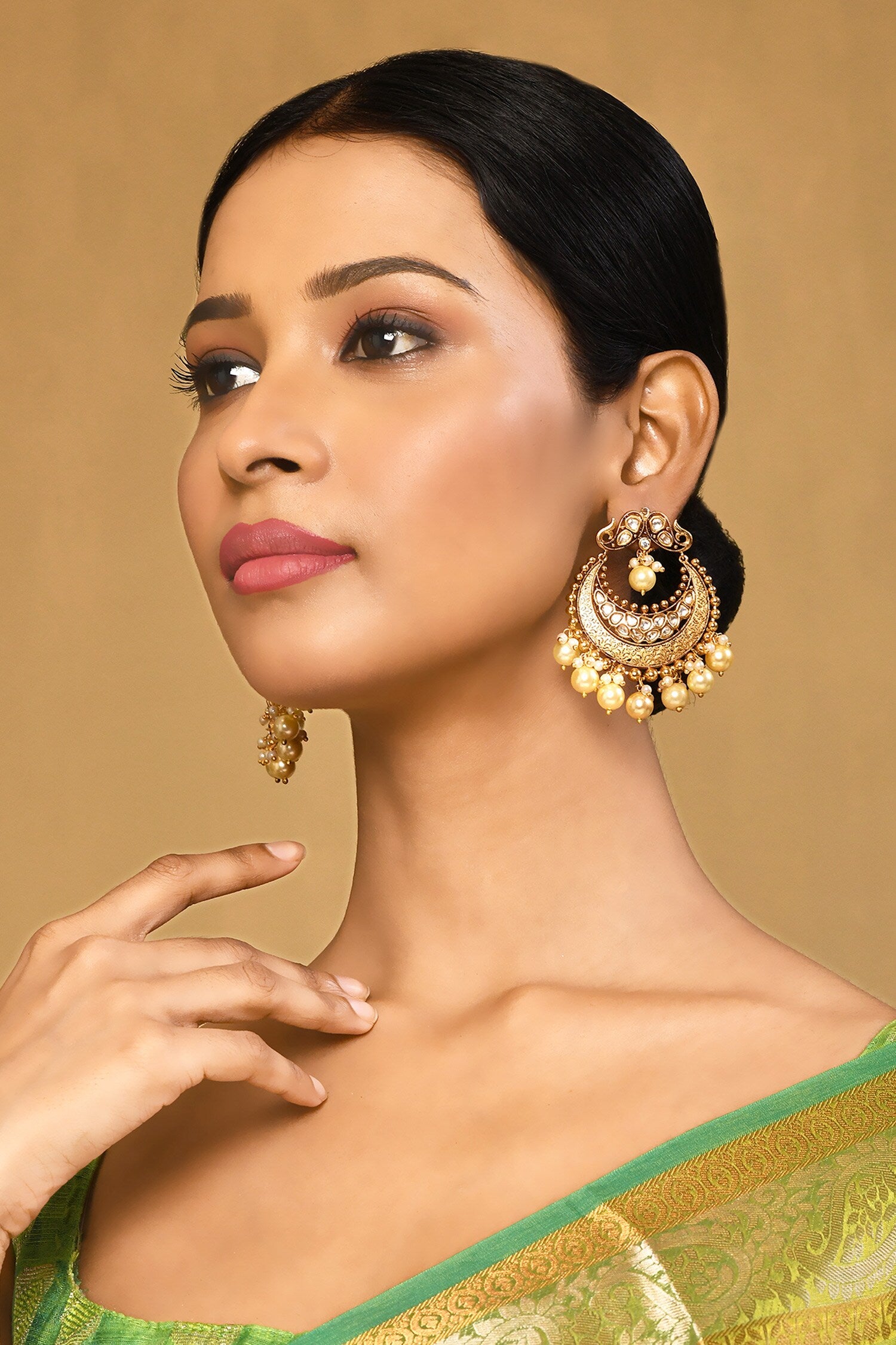 Kundan Studded Chandbalis 