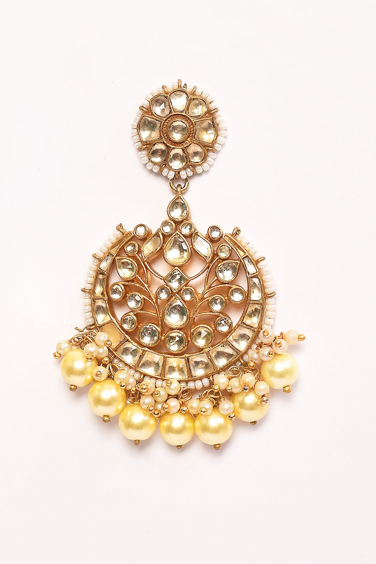 Kundan Embellished Cutwork Chandbalis 