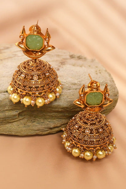 Stone Embellished Jhumkas 