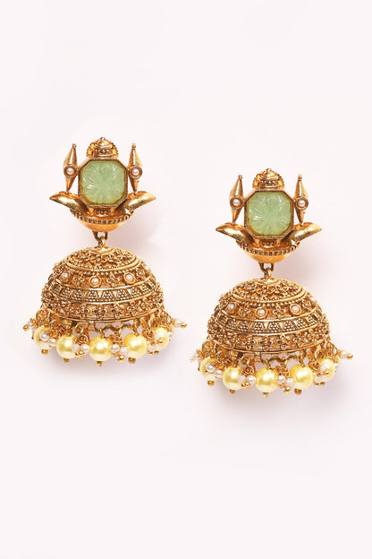 Stone Embellished Jhumkas 