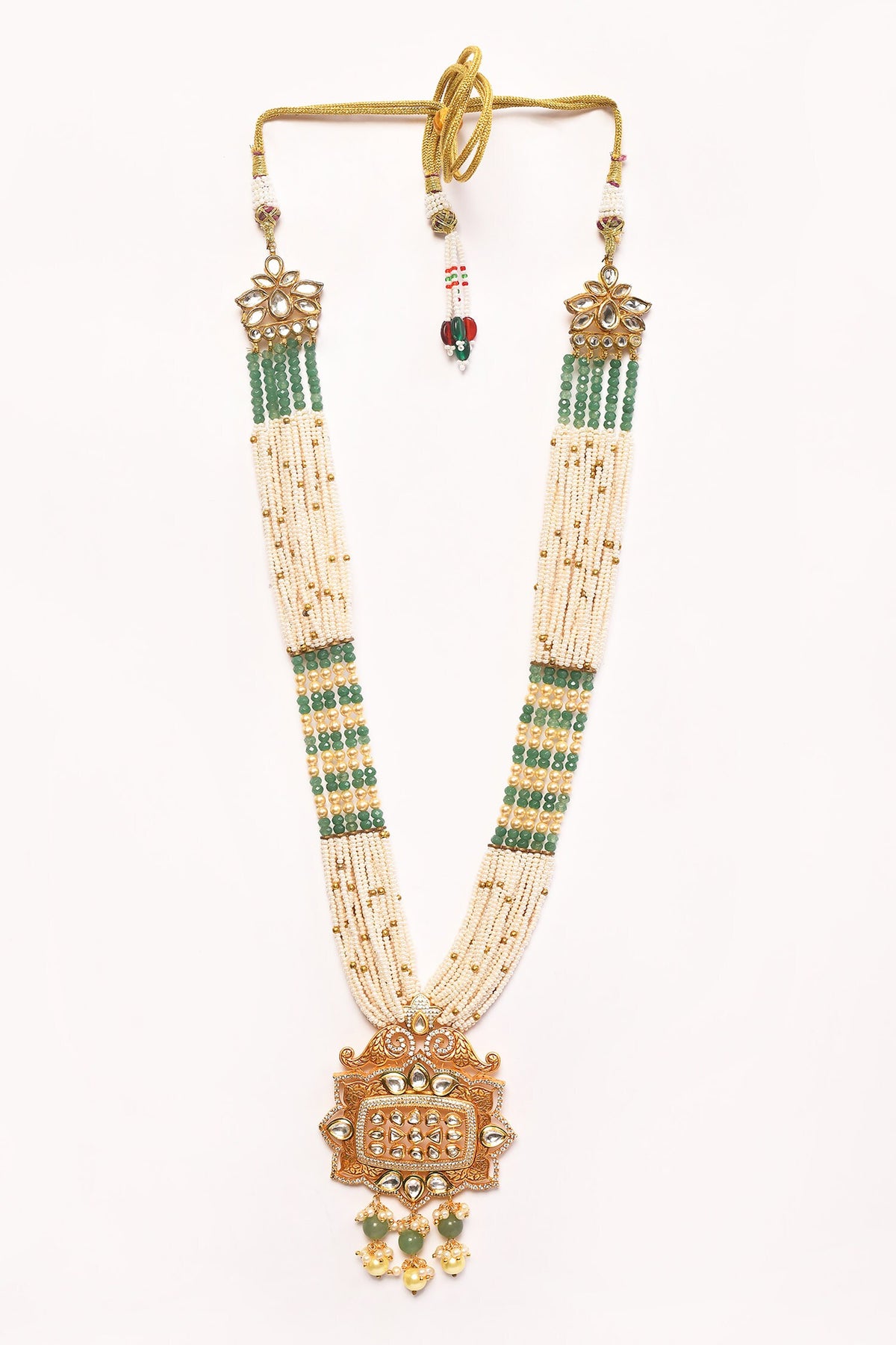 Carved Kundan Pendant Necklace 