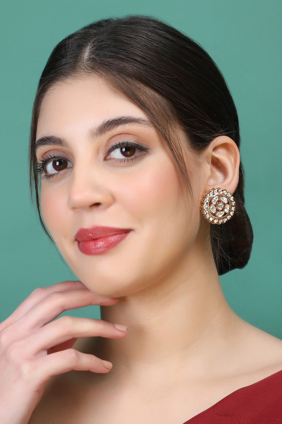 Kundan Embellished Stud Earrings 