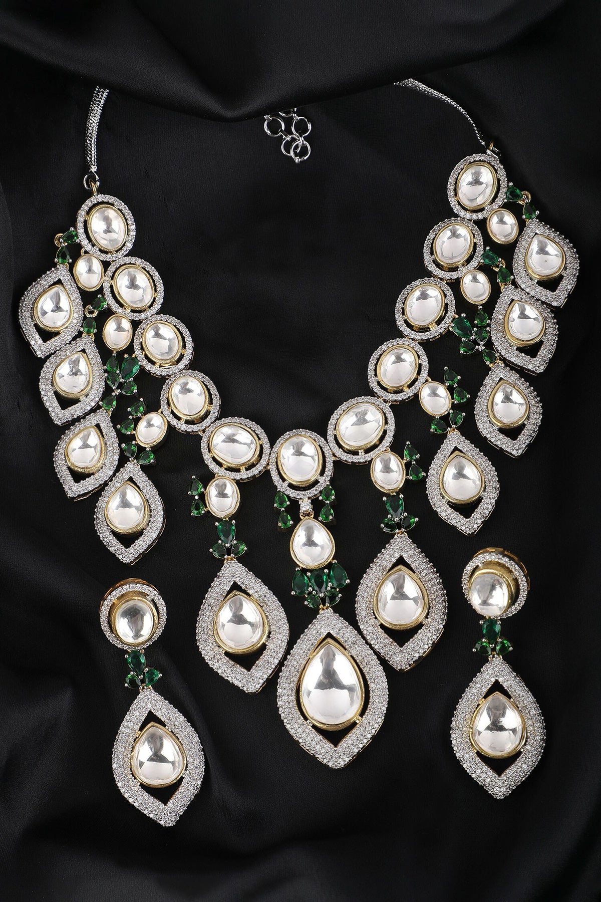 Zircon Embellished Layered Necklace Set 