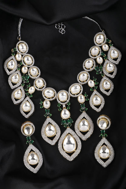 Zircon Embellished Layered Necklace Set 