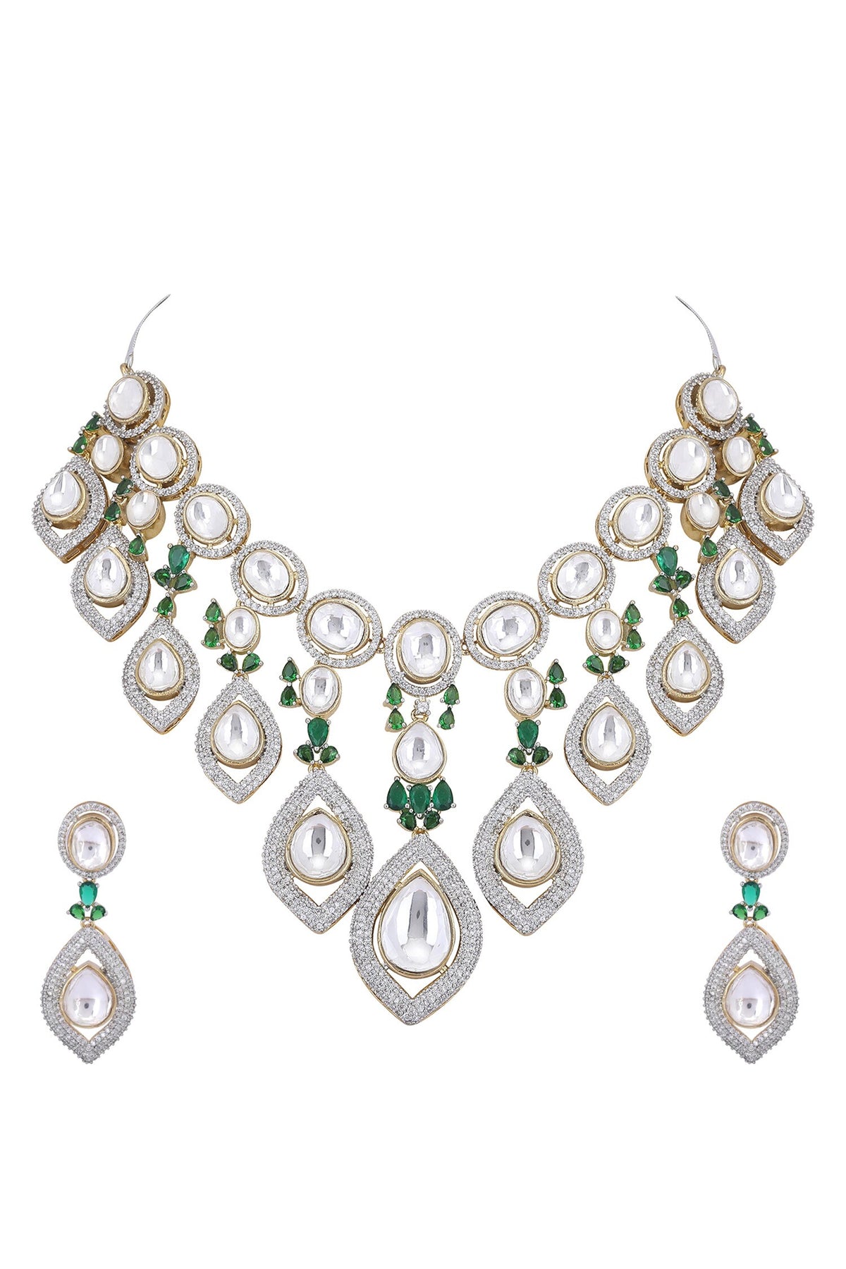 Zircon Embellished Layered Necklace Set 