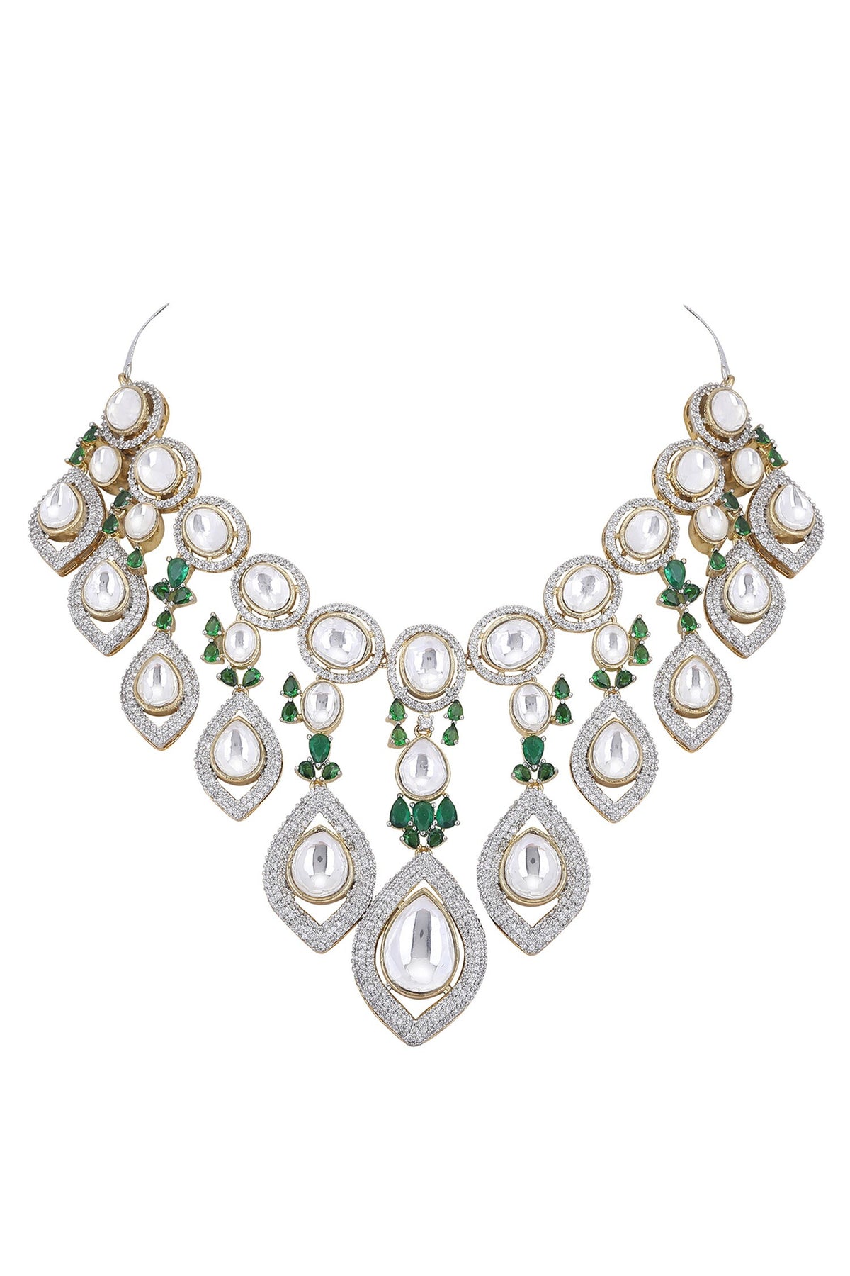 Zircon Embellished Layered Necklace Set 