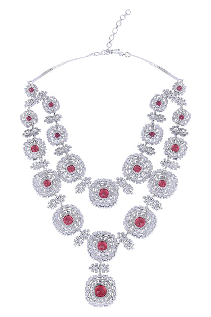 Zircon Work Layered Necklace Set 