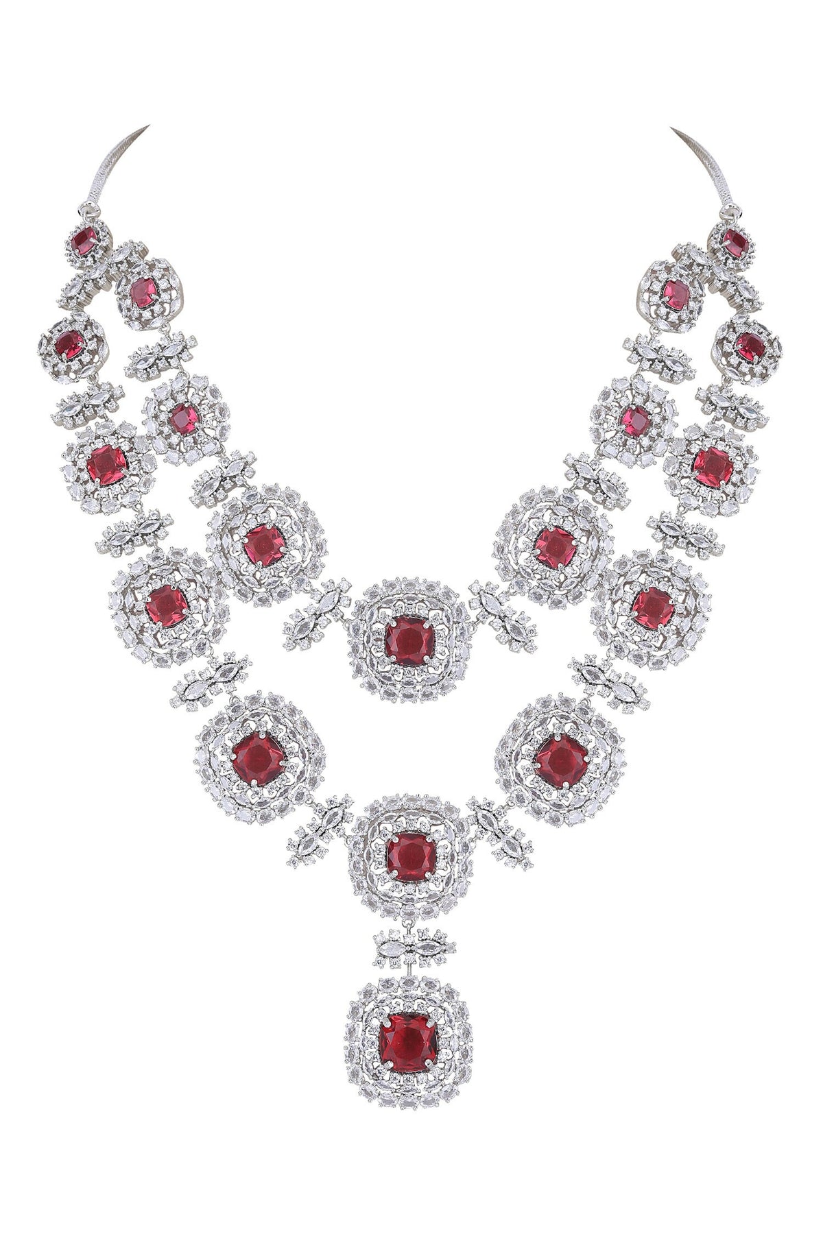 Zircon Work Layered Necklace Set 