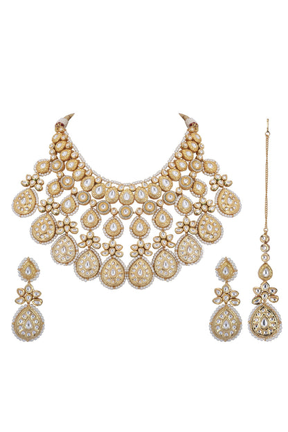 Kundan Embellished Choker Necklace Set 