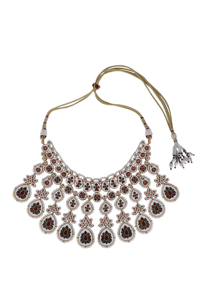 Kundan Embellished Choker Necklace Set 