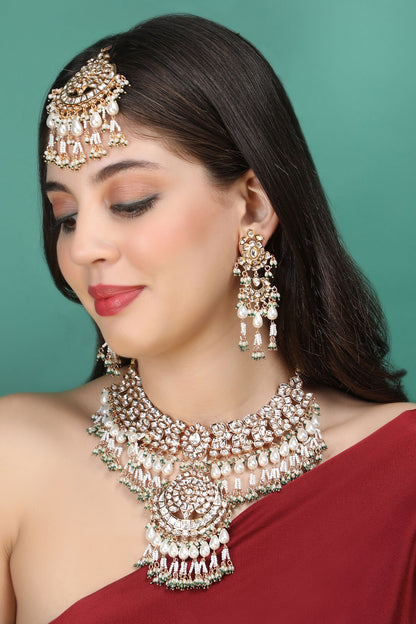 Kundan Work Choker Necklace Set 