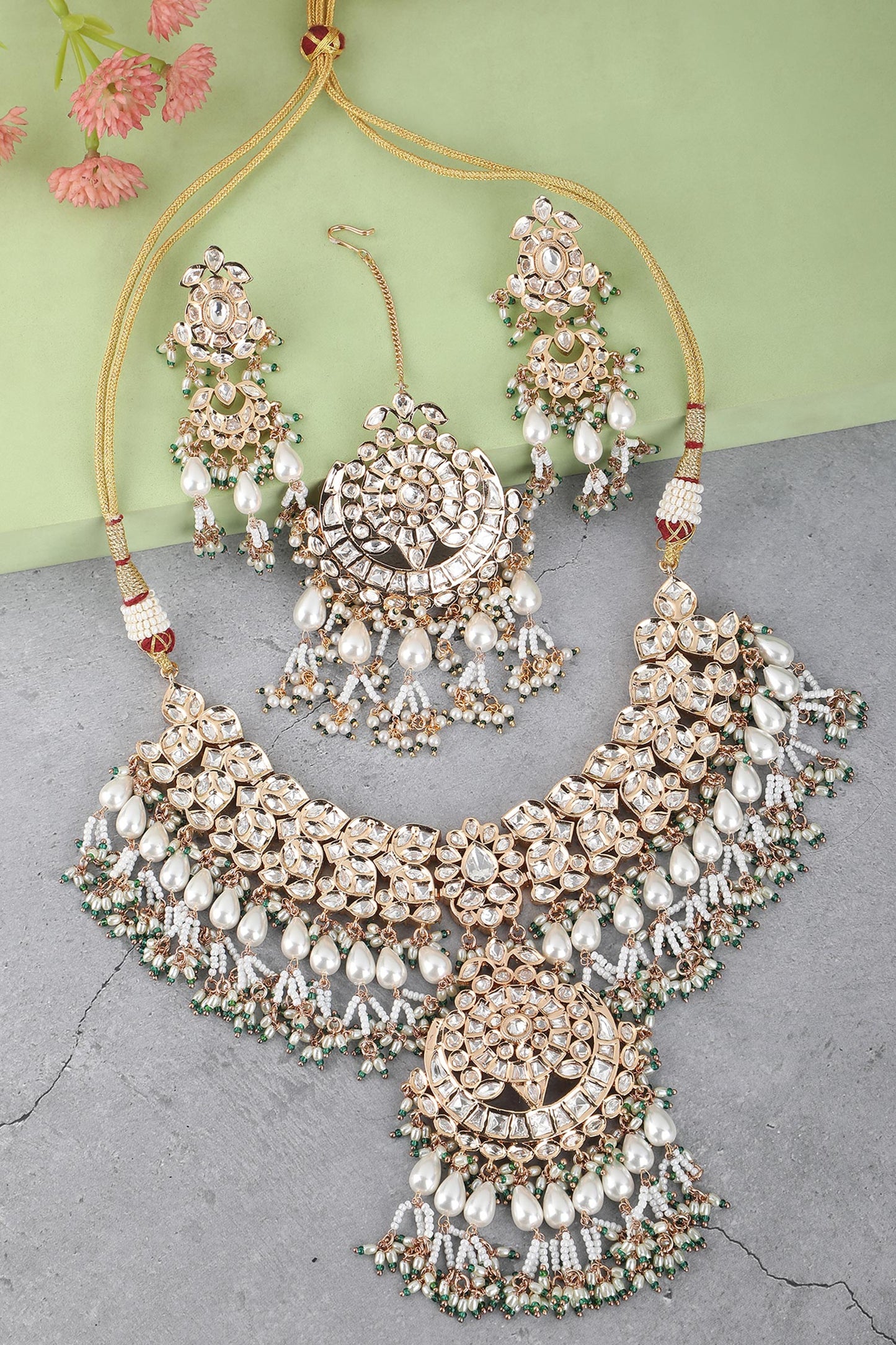 Kundan Work Choker Necklace Set 