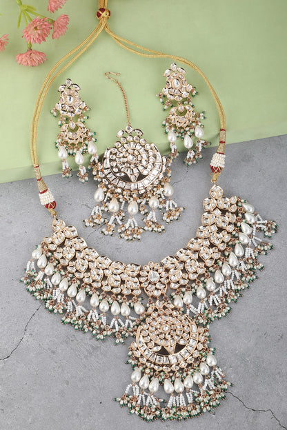 Kundan Work Choker Necklace Set 