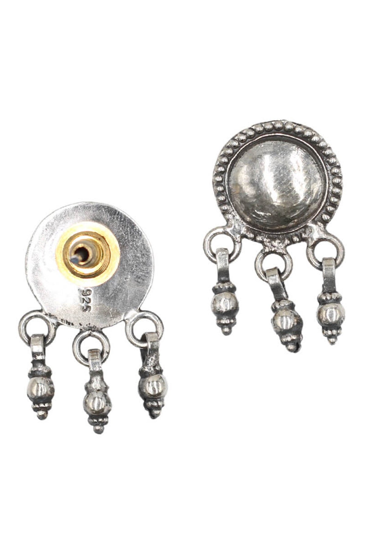 Oxidised Circular Earrings 