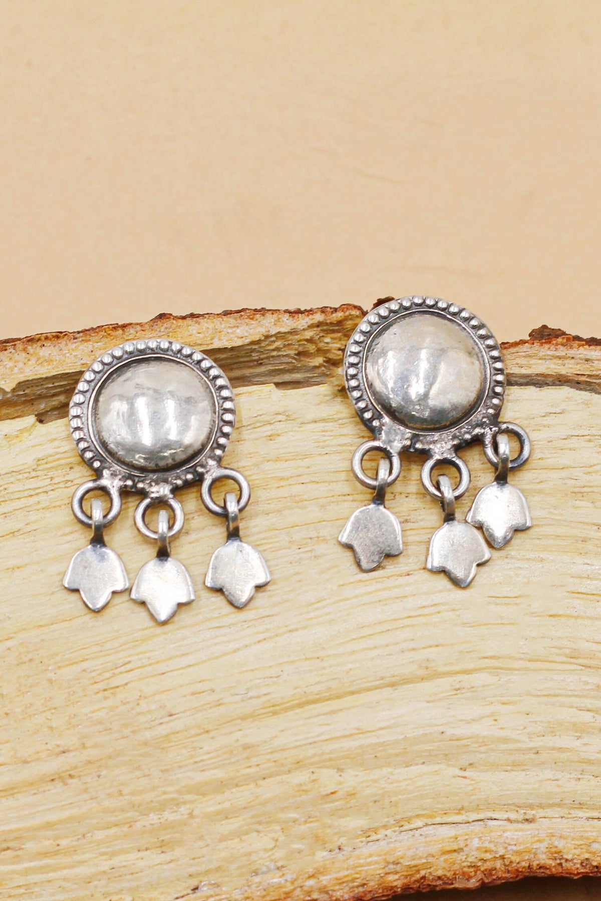 Tribal Pattern Circular Earrings 