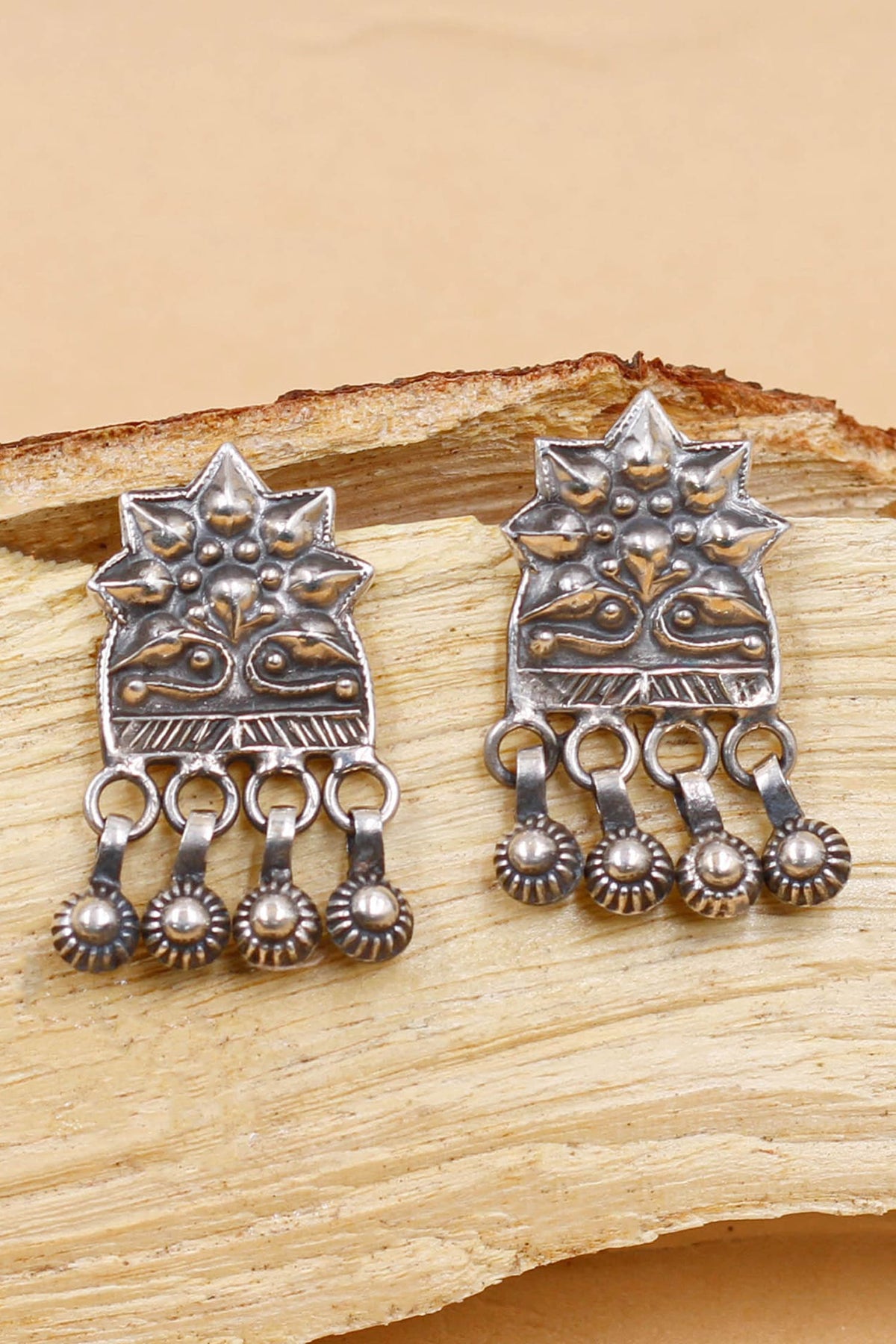 Oxidised Dangler Earrings 