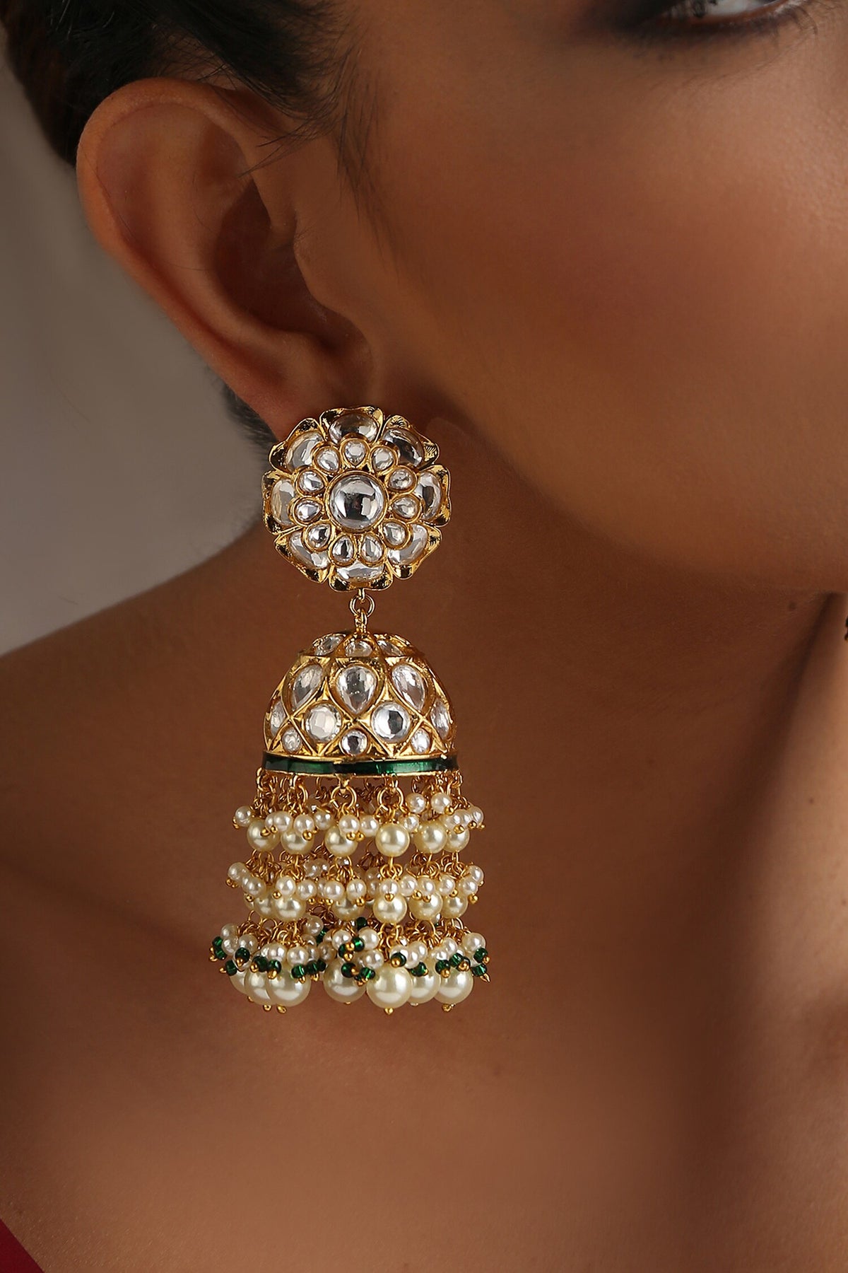 Polki Embellished Jhumkas 