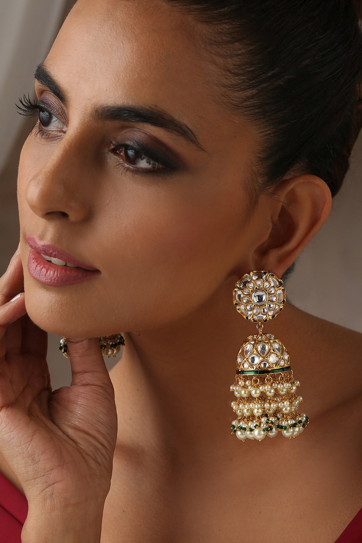 Polki Embellished Jhumkas 