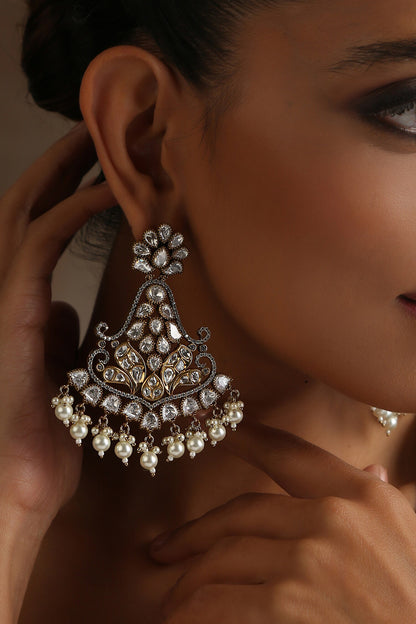 Victorian Polki Embellished Chandbalis 