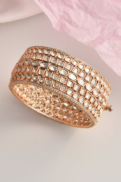 Moissanite Polki Embellished Kada 