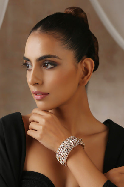 Moissanite Polki Embellished Kada 