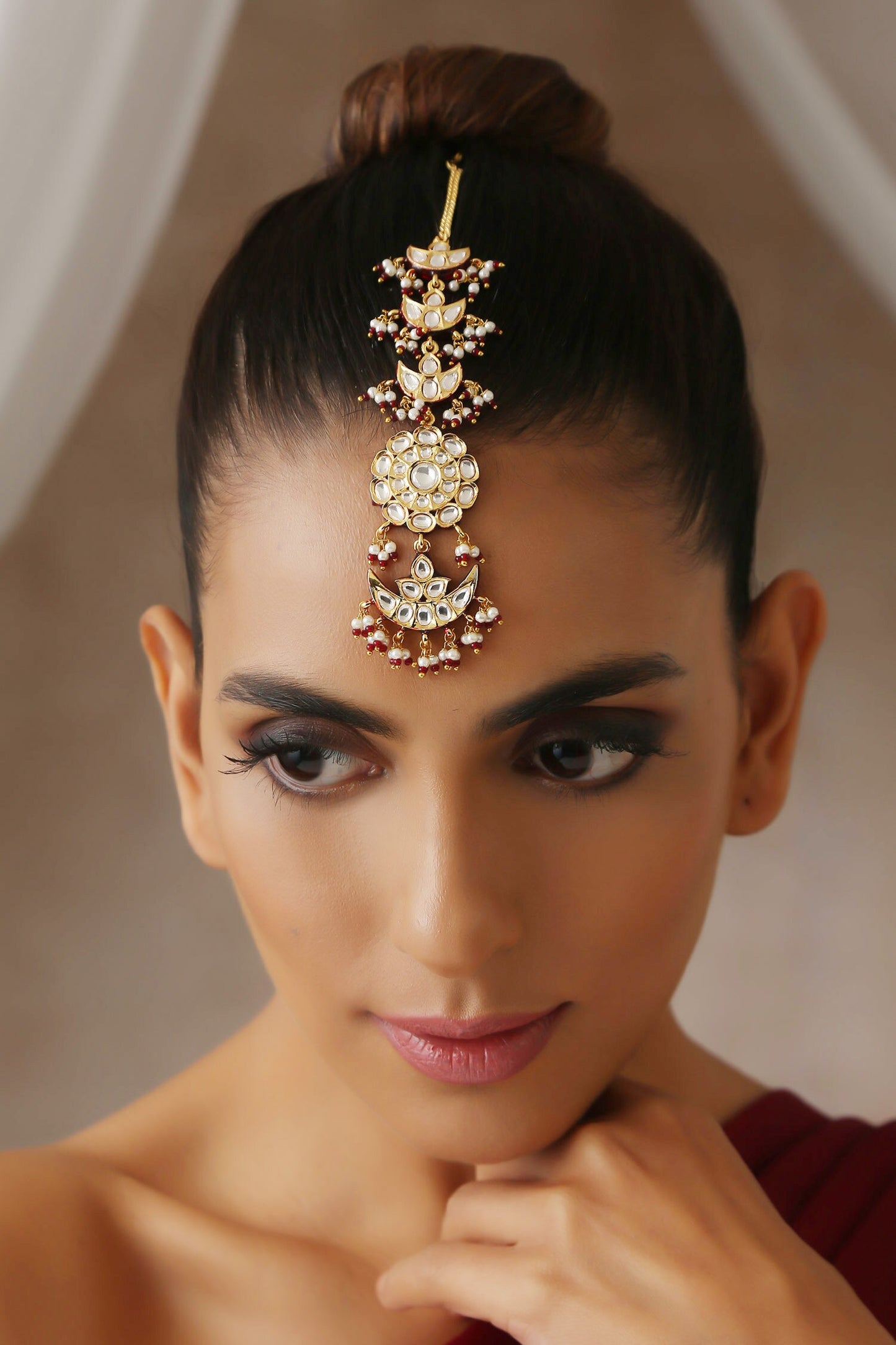 Polki Embellished Maangtikka 