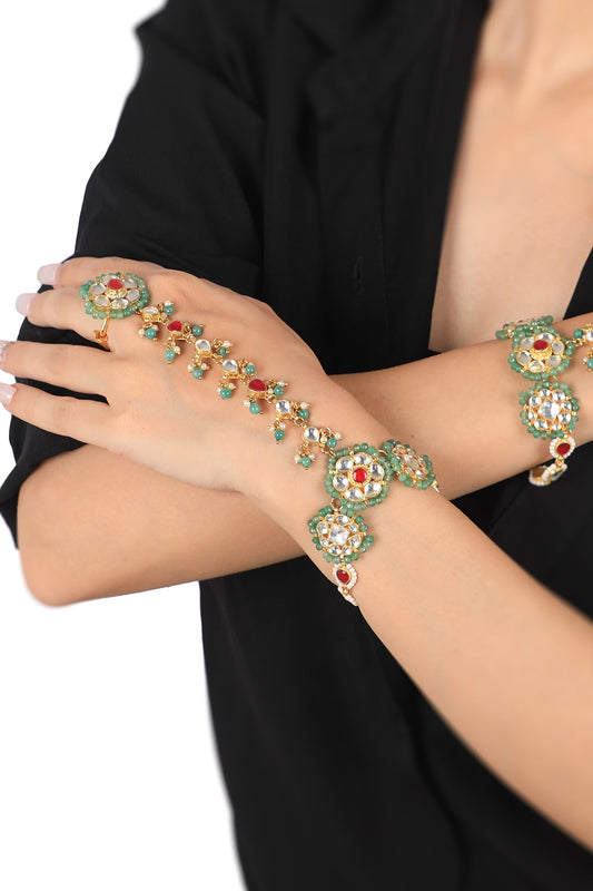 Floral Beaded Hath Phool Set of 2 