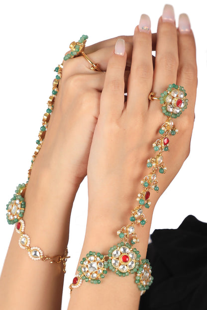 Floral Beaded Hath Phool Set of 2 