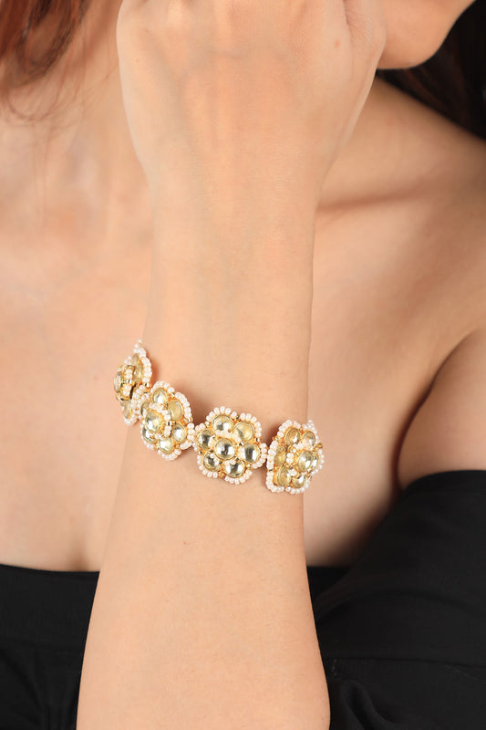 Floral Pearl Embellished Bracelet 