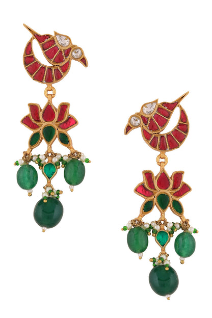 Peacock & Floral Pattern Danglers 