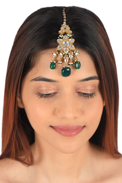 Floral Kundan Embellished Maangtikka 