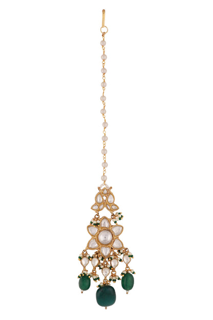 Floral Kundan Embellished Maangtikka 